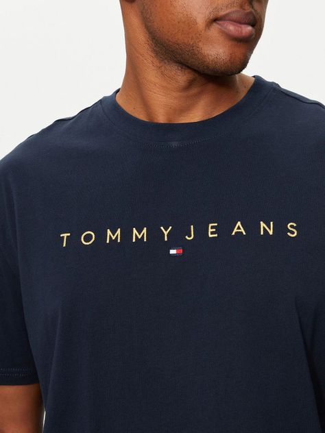 Polera Regular Fit Con Logo Bordado Azul Tommy Jeans-3