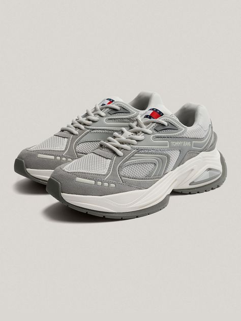 Zapatilla Cuero Trendy Retro Runner Gris Tommy Hilfiger-0
