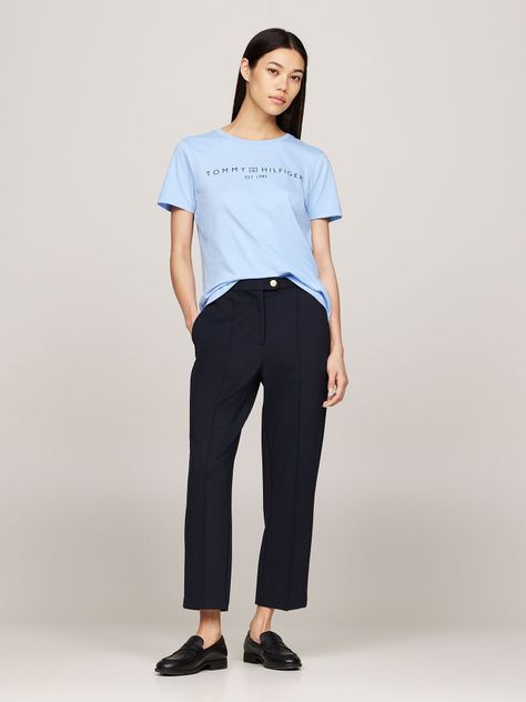 Polera Signature Con Logo Celeste Tommy Hilfiger-1