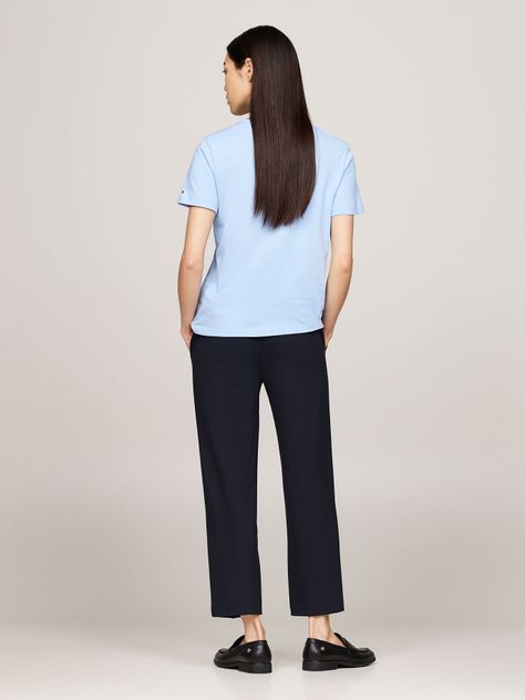 Polera Signature Con Logo Celeste Tommy Hilfiger-2