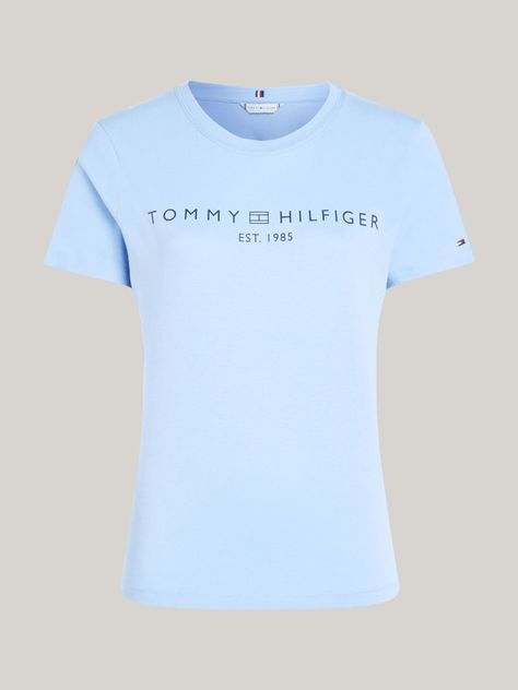 Polera Signature Con Logo Celeste Tommy Hilfiger-4