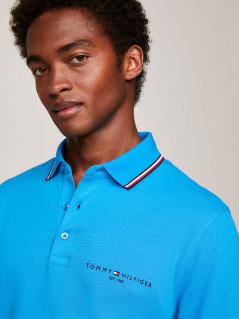 POLO SOLID CUELLO RIBETEADO CELESTE TOMMY HILFIGER-3