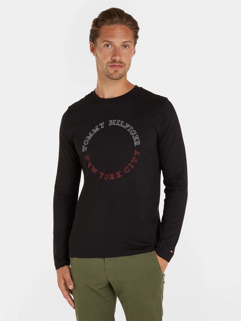 Polera Con Logo Circular Monotype Negro Tommy Hilfiger-0
