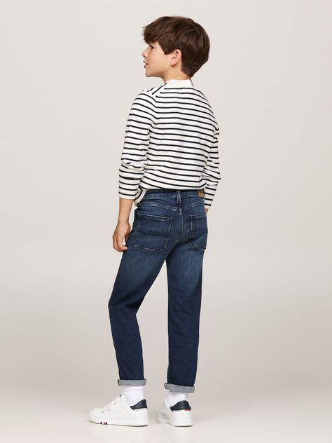 Jeans De Corte Skater Con Logo Azul Tommy Hilfiger-2