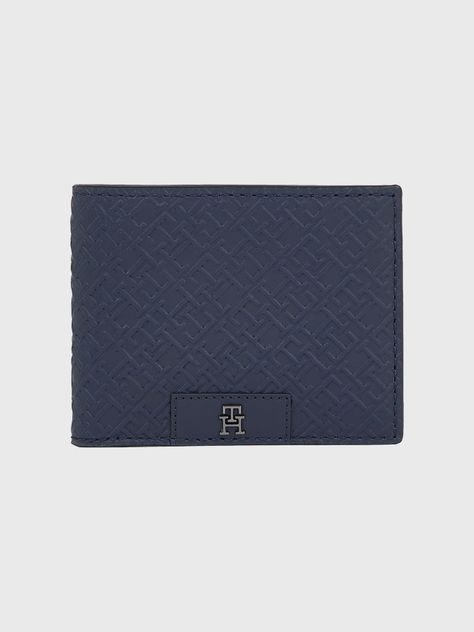 Billetera De Cuero Monogram Azul Tommy Hilfiger-0