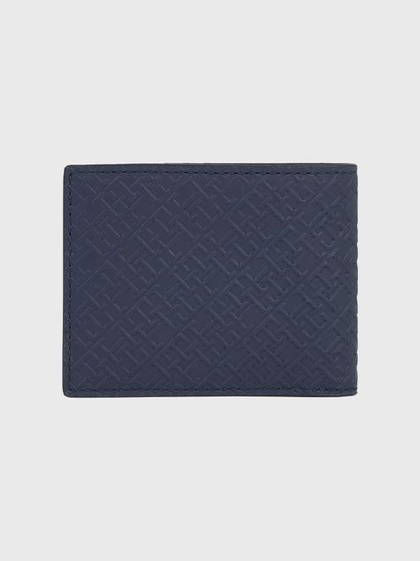 Billetera De Cuero Monogram Azul Tommy Hilfiger-1