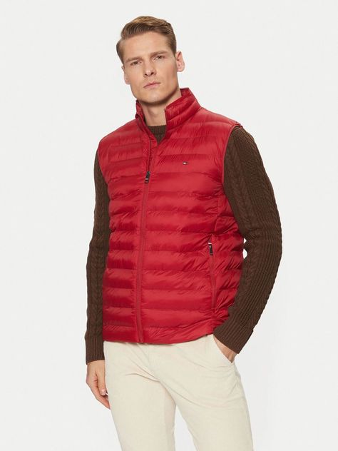 Parka Vest Plegable Repelente Al Agua Rojo Tommy Hilfiger-0