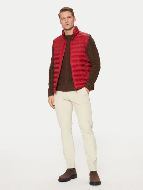 Parka Vest Plegable Repelente Al Agua Rojo Tommy Hilfiger-1