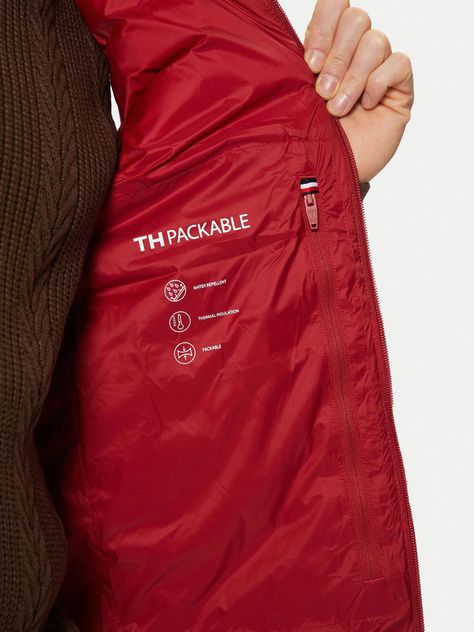 Parka Vest Plegable Repelente Al Agua Rojo Tommy Hilfiger-5