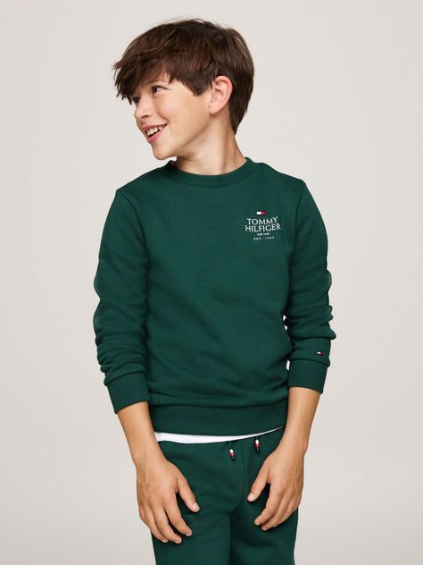 Polerón De Niño Con Logo Verde Tommy Hilfiger-0