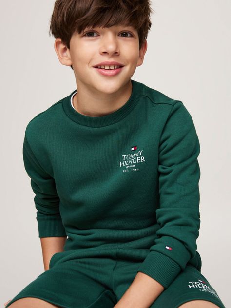 Polerón De Niño Con Logo Verde Tommy Hilfiger-3