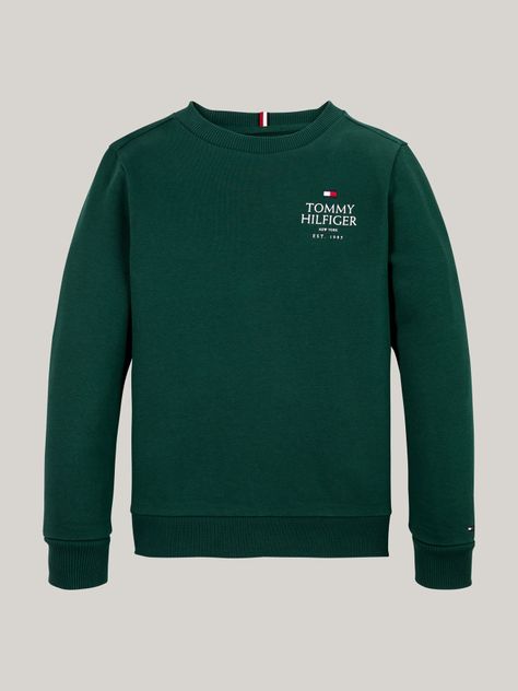 Polerón De Niño Con Logo Verde Tommy Hilfiger-4