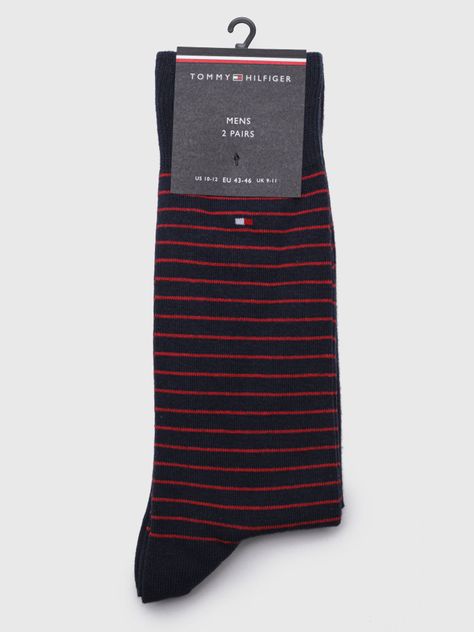Pack 2 Pares Calcetines Rayas Finas Azul Tommy Hilfiger-3