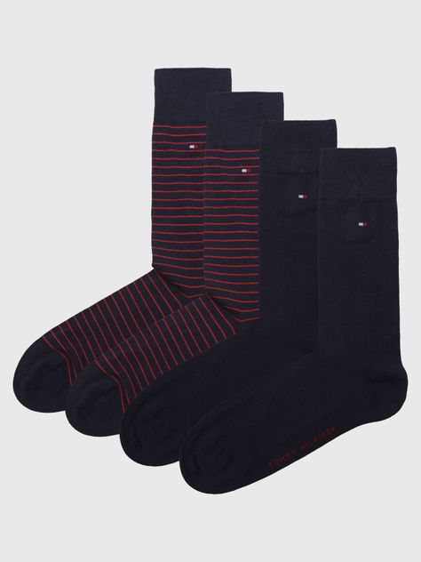 Pack 2 Pares Calcetines Rayas Finas Azul Tommy Hilfiger-0