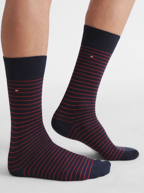Pack 2 Pares Calcetines Rayas Finas Azul Tommy Hilfiger-1
