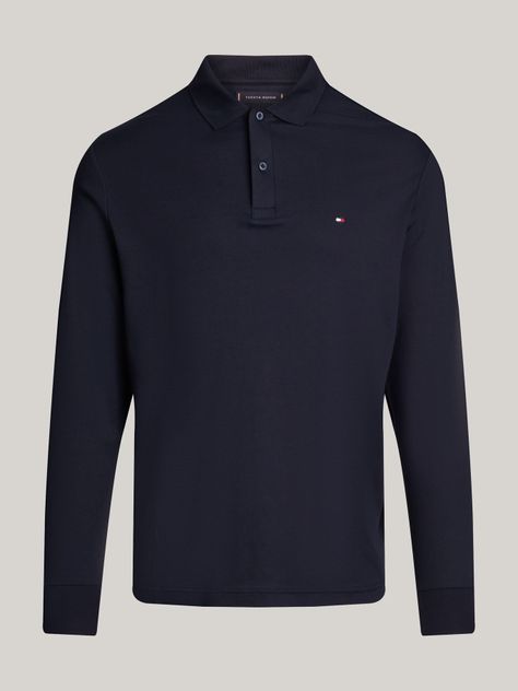 Polo Liquid Cotton Con Logo Azul Tommy Hilfiger-4