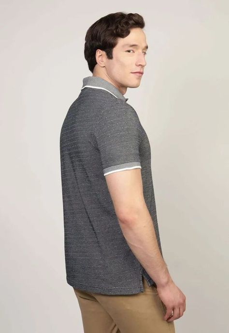 Polo Inter Micropatern Regular Fit Gris Tommy Hilfiger-2