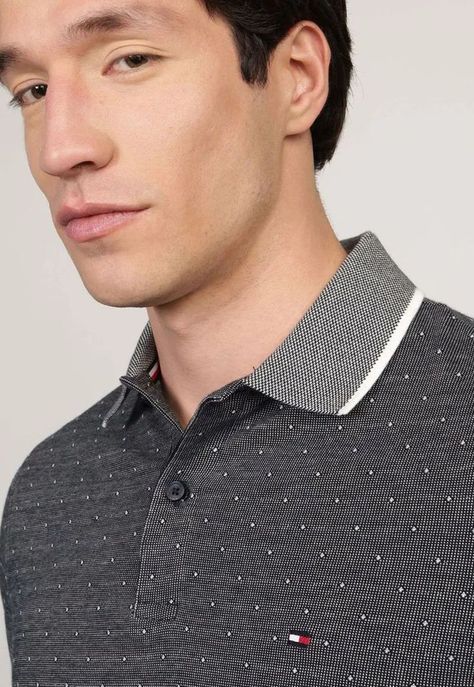 Polo Inter Micropatern Regular Fit Gris Tommy Hilfiger-3