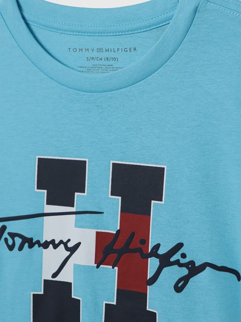 Polera Signature Logo Celeste Tommy Hilfiger-2