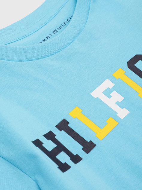 Polera De Niño Logo Multicolor Celeste Tommy Hilfiger-2