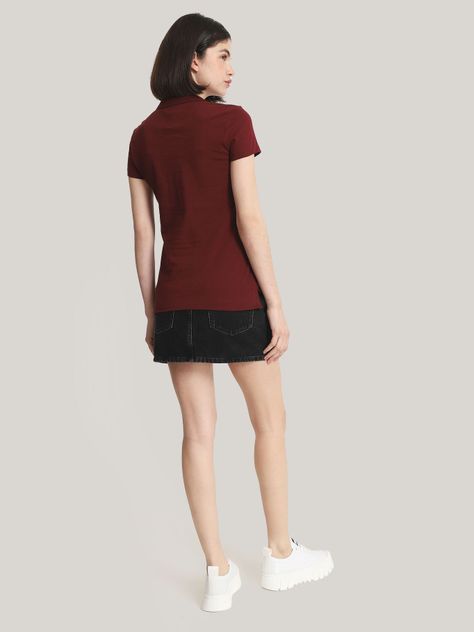 Polo Solid Slim Fit Con 5 Botones Burdeo Tommy Hilfiger-2