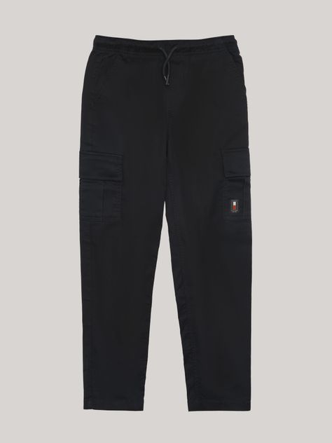 Pantalón Cargo De Algodón Con Logo Azul Tommy Hilfiger-0