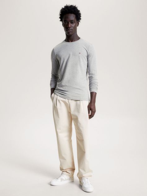 Polera Básica Slim Organic Cotton Gris Tommy Hilfiger-1