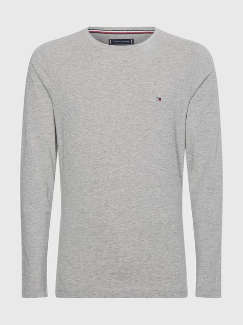 Polera Básica Slim Organic Cotton Gris Tommy Hilfiger-4