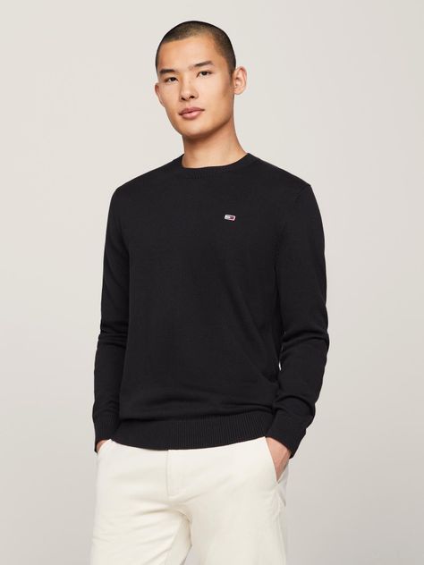 Sweater Essential Slim Fit Con Parche Negro Tommy Jeans-0