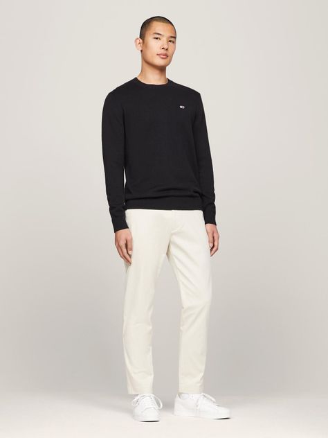Sweater Essential Slim Fit Con Parche Negro Tommy Jeans-1