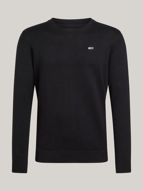 Sweater Essential Slim Fit Con Parche Negro Tommy Jeans-4