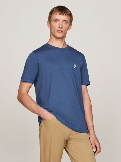 Polera Logo Monogram Regular Fit Azul Tommy Hilfiger-0