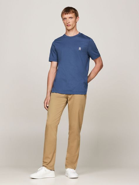 Polera Logo Monogram Regular Fit Azul Tommy Hilfiger-1