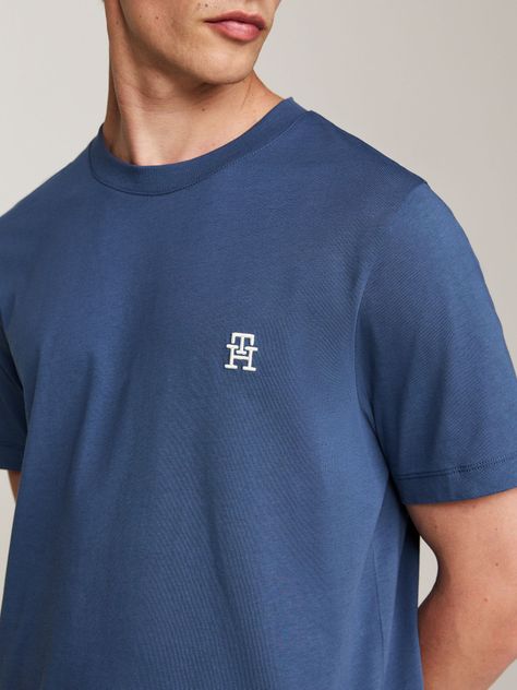 Polera Logo Monogram Regular Fit Azul Tommy Hilfiger-3