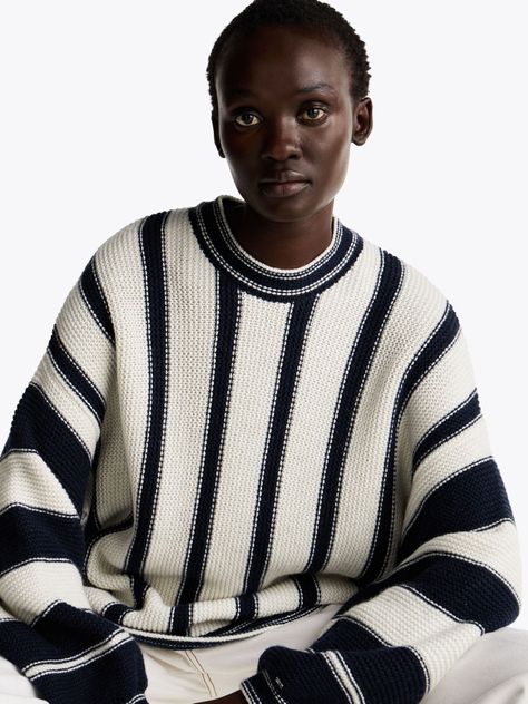Sweater De Rayas Mixtas Con Cachemira Multicolor Tommy Hilfiger-3