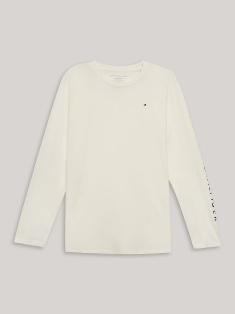 Polera Niño Solid Con Logo Script Blanco Tommy Hilfiger-0