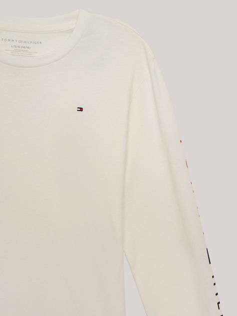 Polera Niño Solid Con Logo Script Blanco Tommy Hilfiger-2