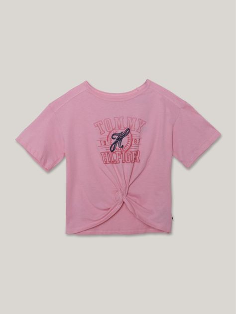 Polera De Niña Script Con Logo Rosado Tommy Hilfiger-0