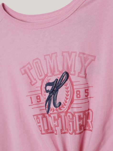 Polera De Niña Script Con Logo Rosado Tommy Hilfiger-3