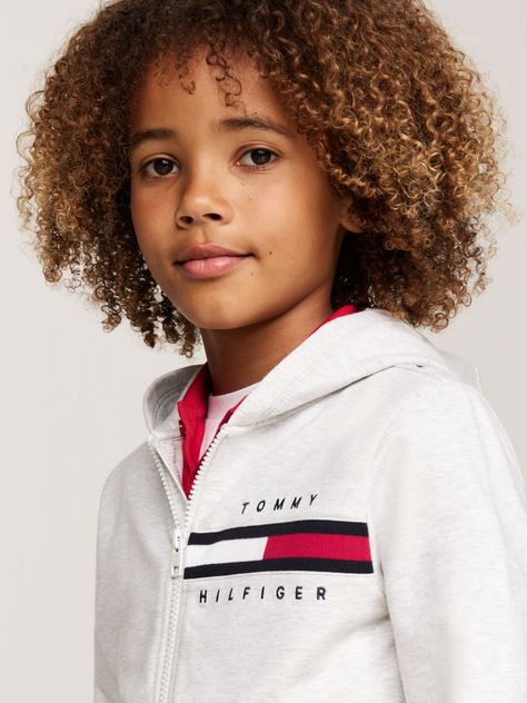 Polerón Hoodie Niño Con Ribetes Blanco Tommy Hilfiger-3