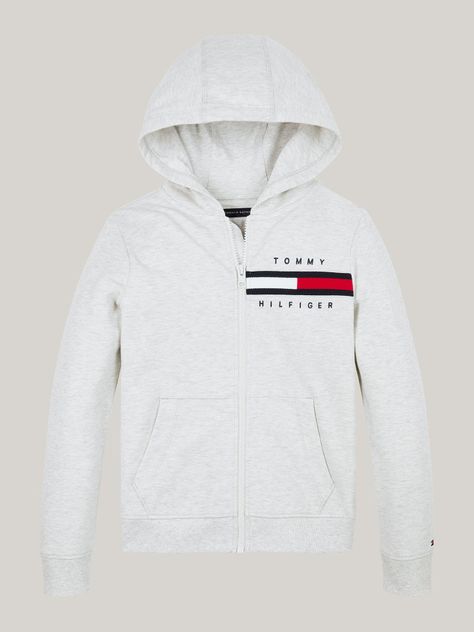 Polerón Hoodie Niño Con Ribetes Blanco Tommy Hilfiger-4