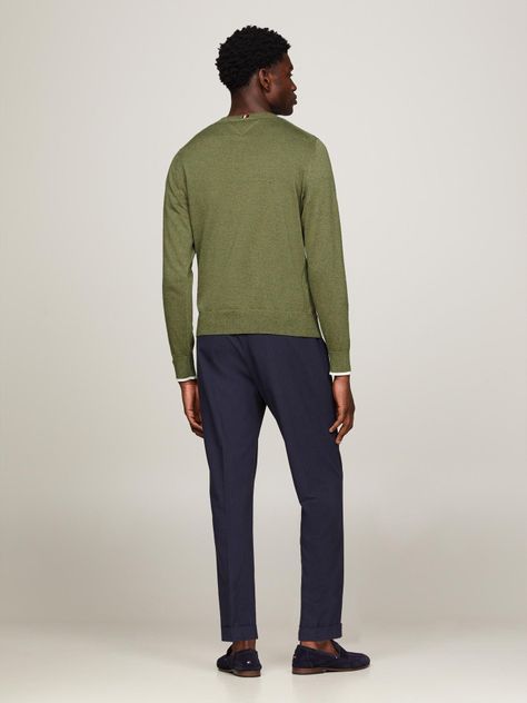 Sweater De Punto Mouliné C-Neck Verde Tommy Hilfiger-2