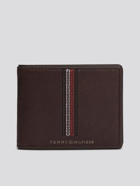 Billetera Casual De Cuero Café Tommy Hilfiger-0