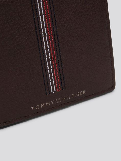 Billetera Casual De Cuero Café Tommy Hilfiger-3
