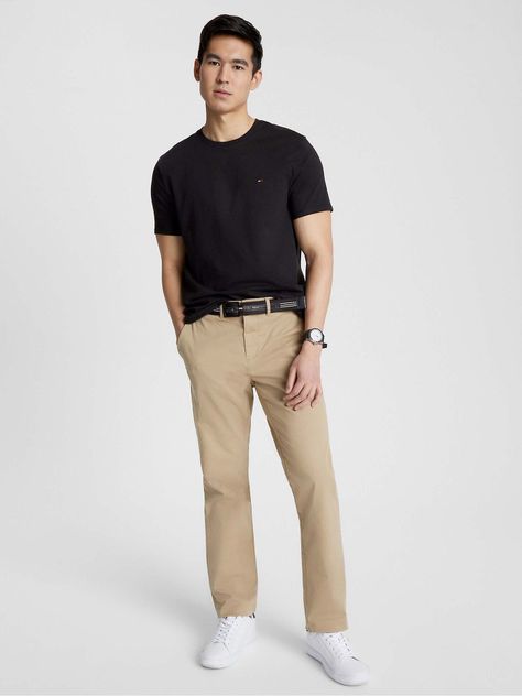 Polera Essential Cotton C-Neck Slim Fit Negro Tommy Hilfiger-1