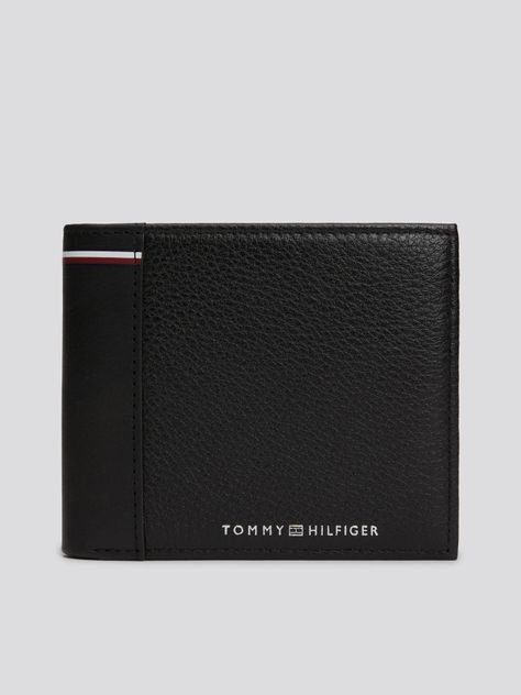 Tarjetero Plegable De Cuero Negro Tommy Hilfiger-0