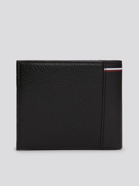 Tarjetero Plegable De Cuero Negro Tommy Hilfiger-1