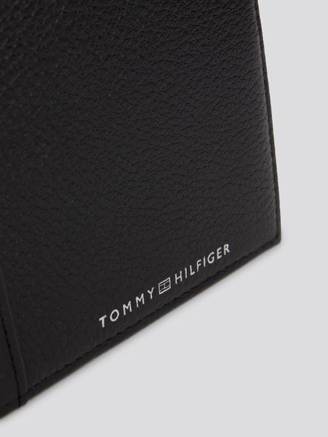 Tarjetero Plegable De Cuero Negro Tommy Hilfiger-3