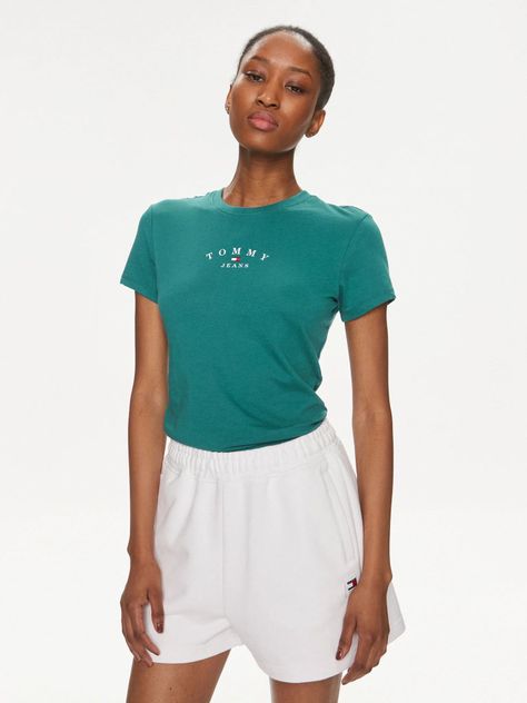 Polera Essential Con Logo Slim Fit Verde Tommy Jeans-0