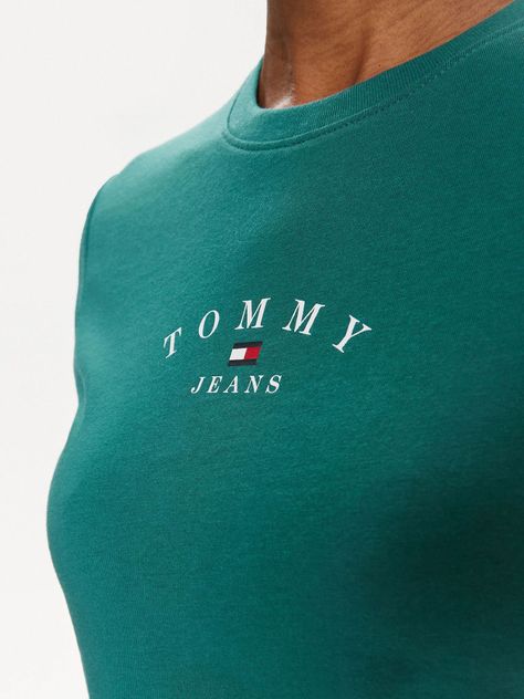 Polera Essential Con Logo Slim Fit Verde Tommy Jeans-4